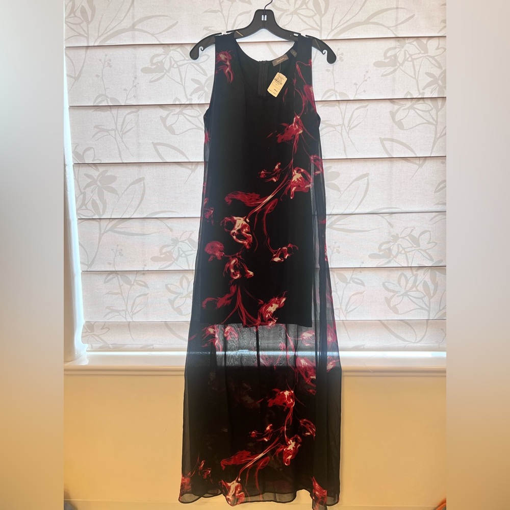 Black and Red Spaghetti Strap Maxi Sundress for Cocktail